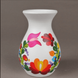 Vază Ceramică Albă Pictată Manual - Motiv Floral Tradițional (Stil Kalocsa)